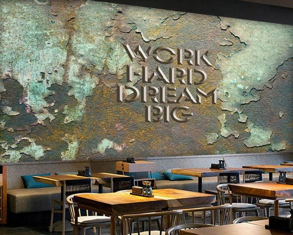 

wallpapers drop custom wallpaper mural european and american style retro vintage industrial bar coffee shop wall painting