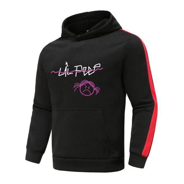 

men's hoodies & sweatshirts 2021 autumn winter products tide brand lil peep letters hooded sweater wild fashion casual sportswear top, Black