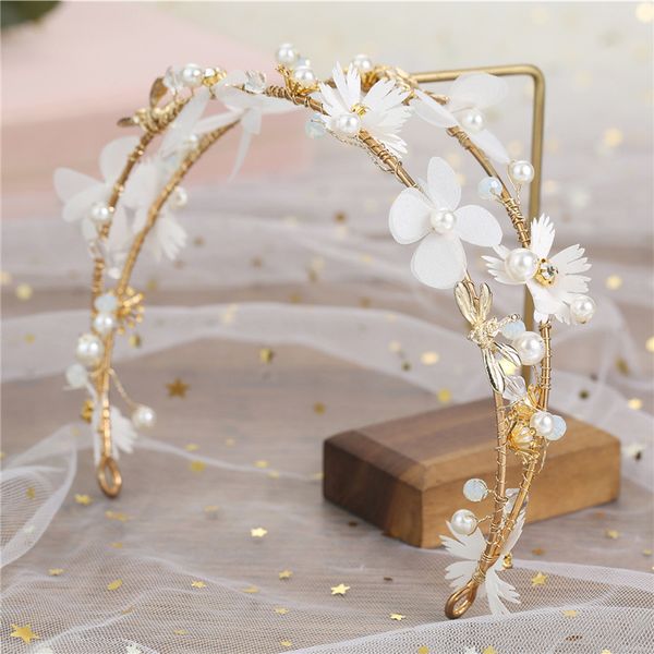 

bridal headdress 2021 new bridal jewelry super fairy hair band butterfly hair ornament mori xianmei wedding studio, Slivery;golden