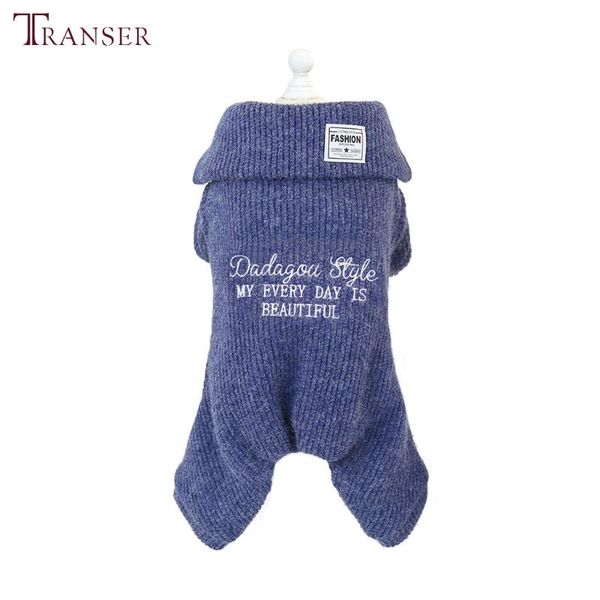 

dog apparel warm pet knitted clothes turn down collar thickened fleece jumpsuit coat small winter clothing 208