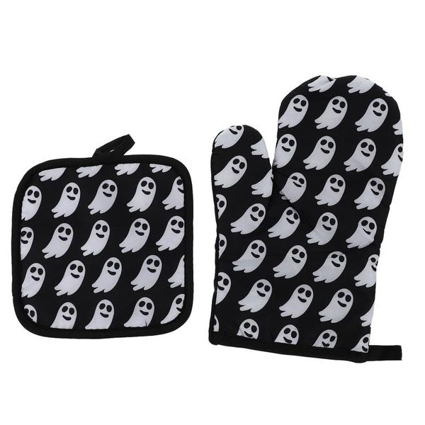 

oven mitts 2pcs practical cooking pinch glove baking (black)