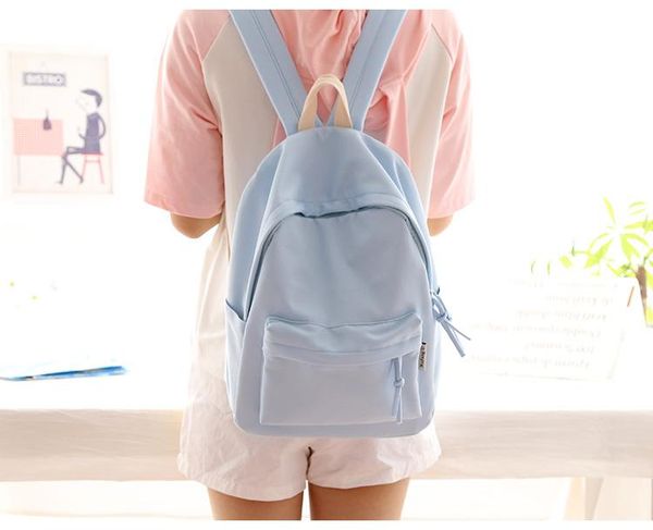 

simple fresh design pure color women backpack fashion girls leisure bag school student book teenager travel young bags
