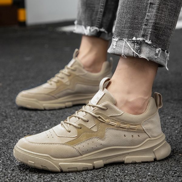 

dress shoes autumn fashion soft leather men casual work sneakers footwear rubber male flats mens vulcanized, Black