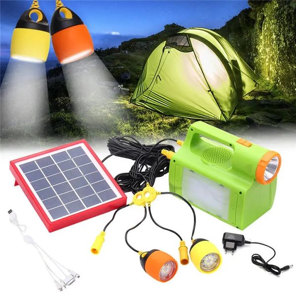 6V 6W Solar Lights LED Lanterna da campeggio Hanging Torcia lampada Alimentazione di emergenza 8000mAh