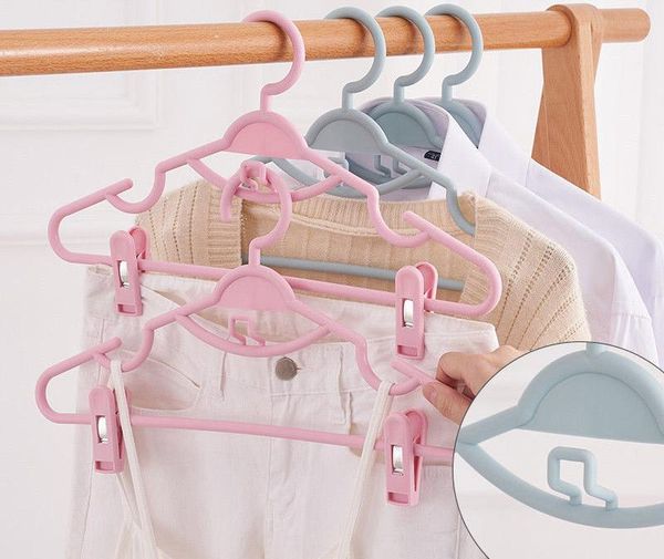 

hangers & racks 5 pcs plastic for clothes with clips drying non-slip multifunctional rack