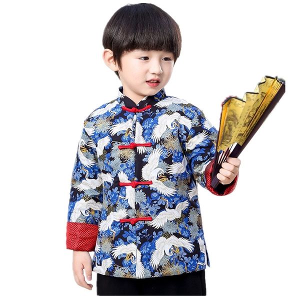 Ragazzi Costume tradizionale cinese Abbigliamento Cappotto trapuntato per bambini Vestito per bambini Festival di primavera Capispalla per ragazzo Tang Jacket Tops 210413