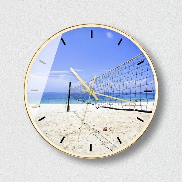 

wall clocks gorgeous gold frame electroplating process quiet metal round durable home decoration clock modern nordic style fashion o115