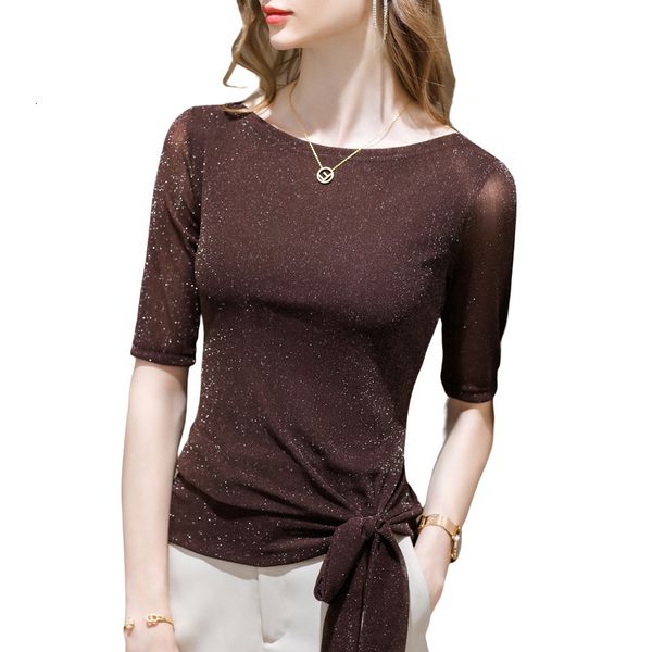 

women's t-shirt female autumn bow slash neck beading women's base english style loosey comfortable temperament elegant t n4bq, White