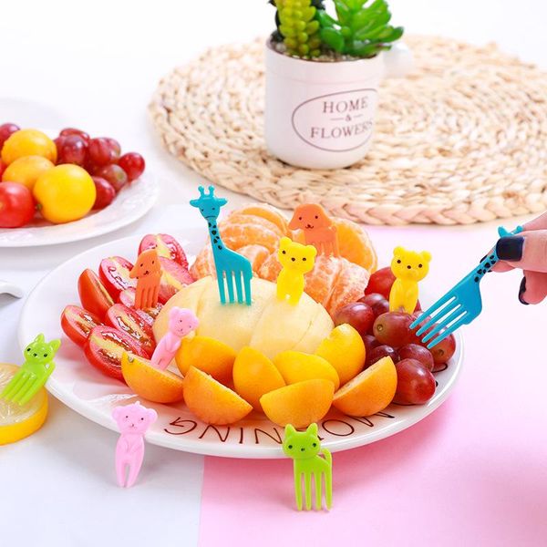 

forks mini fruit fork cartoon animal kitchen toothpick ant fruits pick farm children snack cake dessert bento lunches party decor