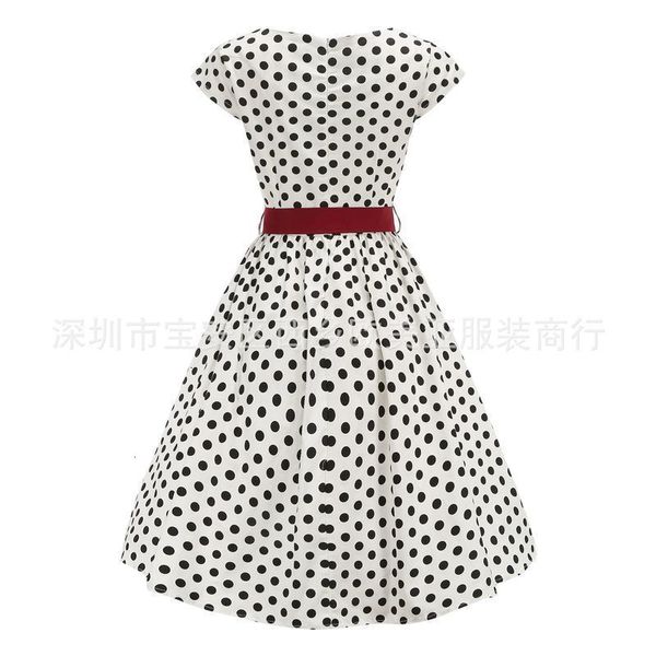 

dresses women's patchwork casual skirt hepburn 50s dress, Black;gray