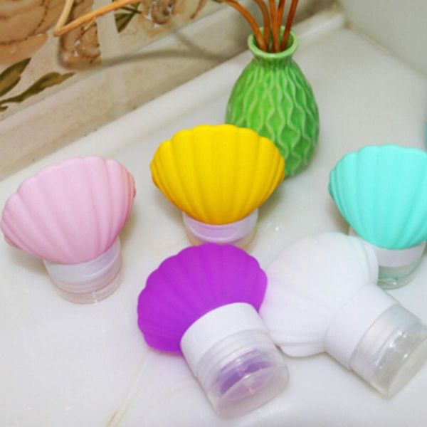 

professional portable travel cosmetic bottle points shell shape toiletries for shampoo shower gel storage bottles & jars