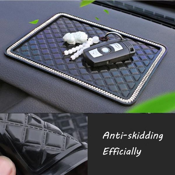

anti-slip mats mat adhesive auto dashboard ostrich hair and rhinestone style