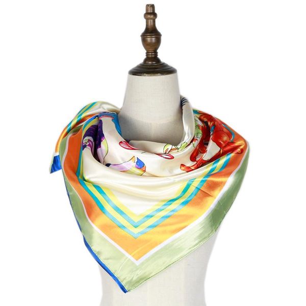 

scarves polyester silk scarf small square hijabs birds print neck hombre shawls femme mujer bufandas invierno neckwear, Blue;gray