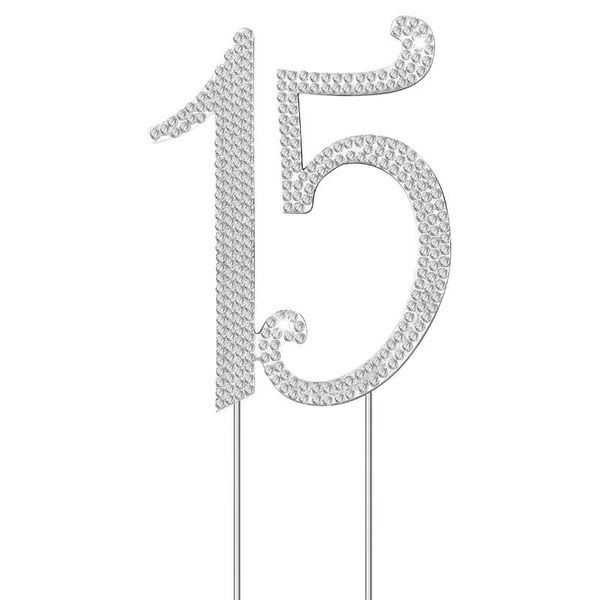 

other festive & party supplies oulii cake er for 15th birthday or anniversary crystal rhinestones decorative (silve