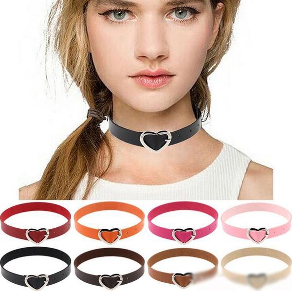 

harajuku soft sister pu leather punk gott peach heart buckle collar neck neck, Golden;silver