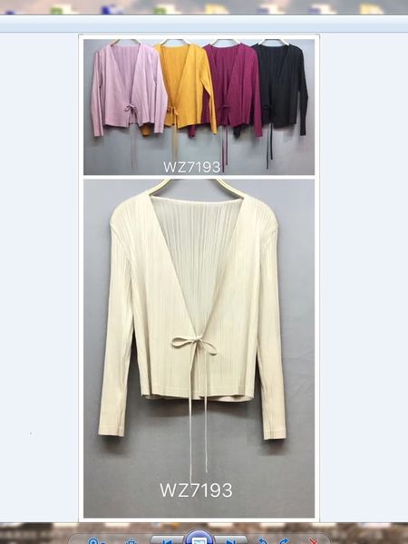 

dresses miyake fold double v-neck long sleeve fashionable lacing coat, White