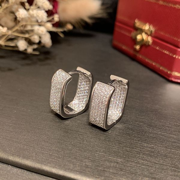 

spring new designed dangle micro inlays full diamonds glittering ear studs woman fashion earrings luxurious jewelry, Silver