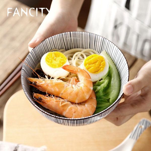 

bowls fancity household large ceramic noodle bowls, soup bubble ramen bucket salad