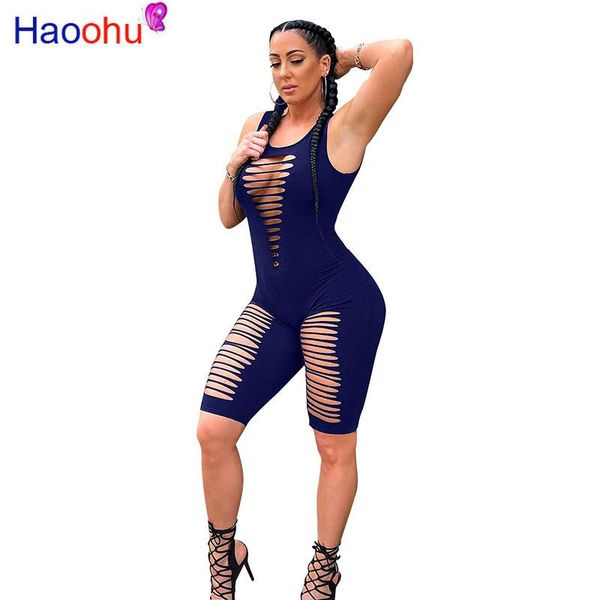 

women's jumpsuits & rompers plus size cut out women short playsuits summer sleeveless tank bodycon one piece overalls club party, Black;white