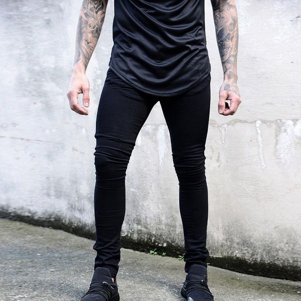 

men's jeans monerffi vintage skinny men casual denim pants stretch trousers autumn streetwear pencil d4er, Blue