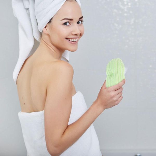 

light beads 2pcs bath sponge shower bathing pouf brush body cleaning scrubber exfoliator