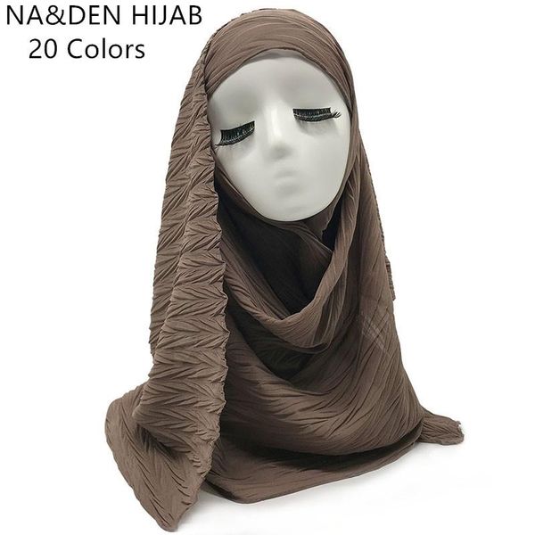 

scarves 1pc design big size chiffon crinkled hijabs women solid shawl scarf muslim winkled head wraps elegant 20 colors, Blue;gray
