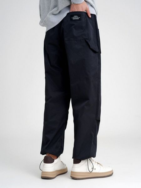 

men letter patched drawstring waist cargo pants 60hn#, Black