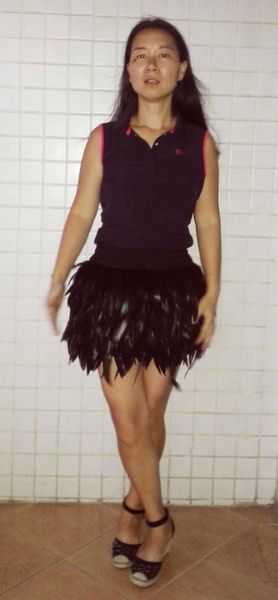 

skirts mini rooster feather skirt with wide elastic waistband # skt16010, Black