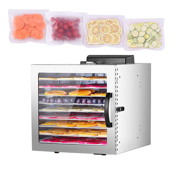 10 Schichten Dörrgerät für Lebensmittel, Trockenfrüchtemaschine, elektrischer Lebensmitteltrockner für Obst, Gemüse, Fleisch, Kräuter, 1000 W