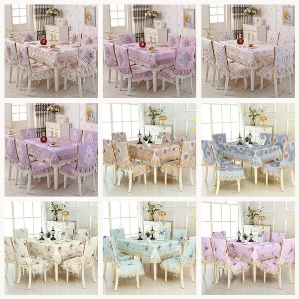 

table cloth european jacquard rectangular dining chair cover 1pcs tablecloth 6pcs bundle sale