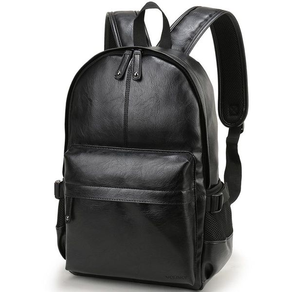 

backpack men leather school bag fashion waterproof travel casual book male