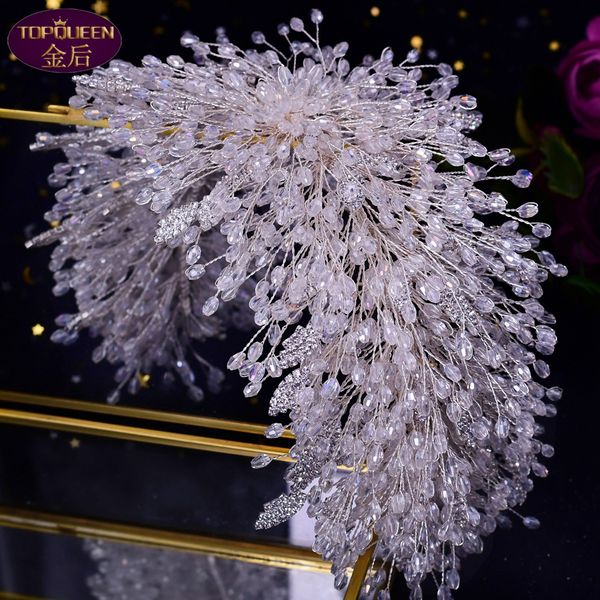 

white crystal tiara baroque 3d modeling crystal bridal headwear crown rhinestone with wedding jewelry hair accessories diamond bridal crowns, Silver