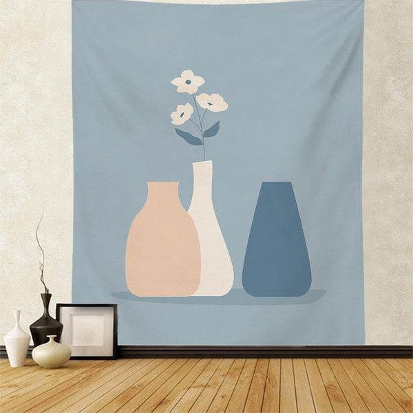 

tapestries cilected nordic simple geometric art tapestry wall hanging hand-painted abstract plant flower printing home decor cloth