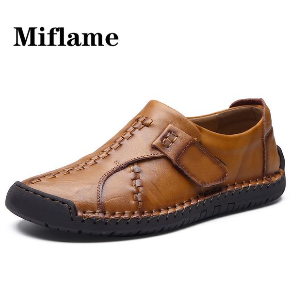 

brand men handmade soft leather casual shoes outdoor breathable flat man shoes men loafers moccasins big size 38-48, Red;white