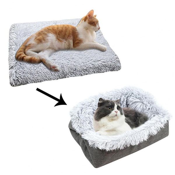 

in 1 foldable plush cat dog house puppy pet sleeping bed cushion nest carpet products supplies beds & furniture
