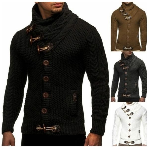 

men's long sved high neck sweater, autumn and winter, White;black