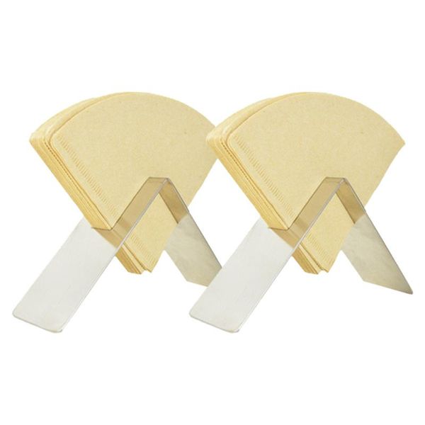 

coffee filters ac86 -2 pcs filter paper holder,stainless steel storage container rack,coffee stand,silver