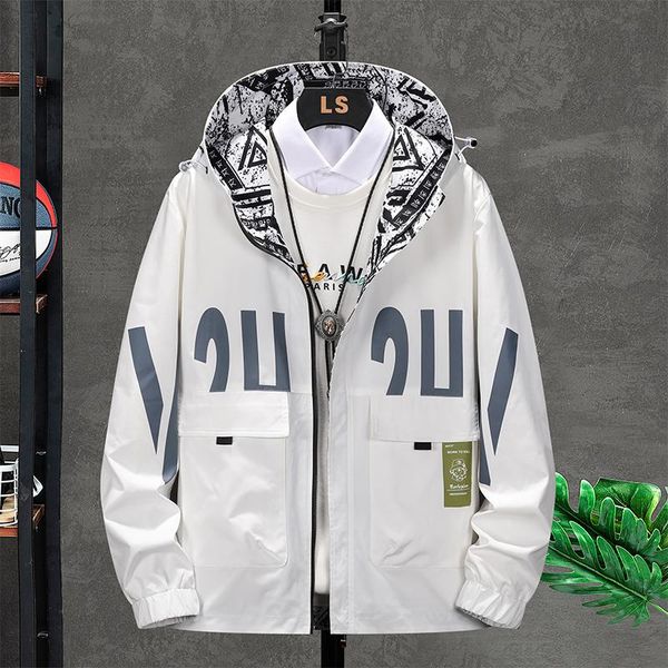 

men's jackets plus size 8xl-m 2021 men spring fall thin hoodies coats long sleeves color block zipper sweatshirts jacket male black /wh, Black;brown