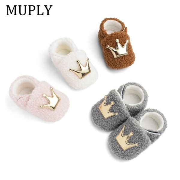 

first walkers cute baby crown girls shoes for born winter super keep warm boots soft sole crib fisrt walker