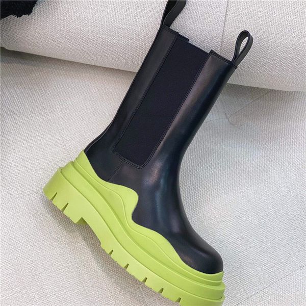 

luxury women's high boots winter shoes for woman new brand designer ankle boot chelsea boots fashion female platform runway boots, Black