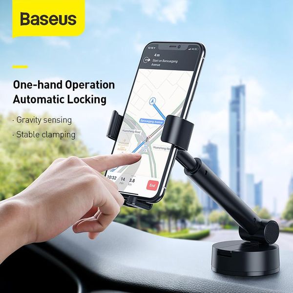 

cell phone mounts & holders baseus gravity car mount holder with suction base adjustable universal stand for 4.7-6.5inch mobile