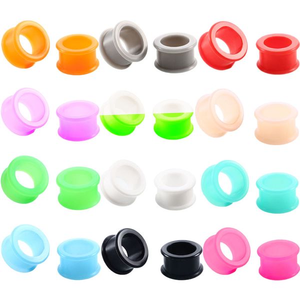

silicone ear plugs and tunnels piercing expander pierced body jewelry tunnel stretchers plug ears gauges sizes 3-25mm, Slivery;golden