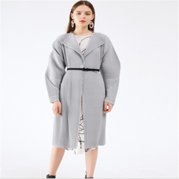 

women's trench coats 2021 autumn and winter korean version of casual workwear thickened over knee-length coat solid-colored pleated hor, Tan;black