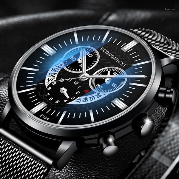 

retro luxury 2021 fashion men watches business mesh strap wristwatch calendar date relogio masculino analog clock gift wristwatches, Slivery;brown