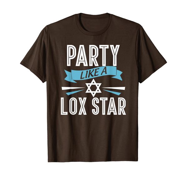 

party like lox star funny jewish t-shirt with star of david, White;black