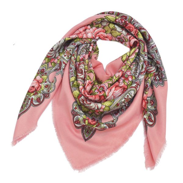 

russian square ethnic style printed female autumn winter cotton scarf ladies wrap head shawls and wraps women foulard, Blue;gray