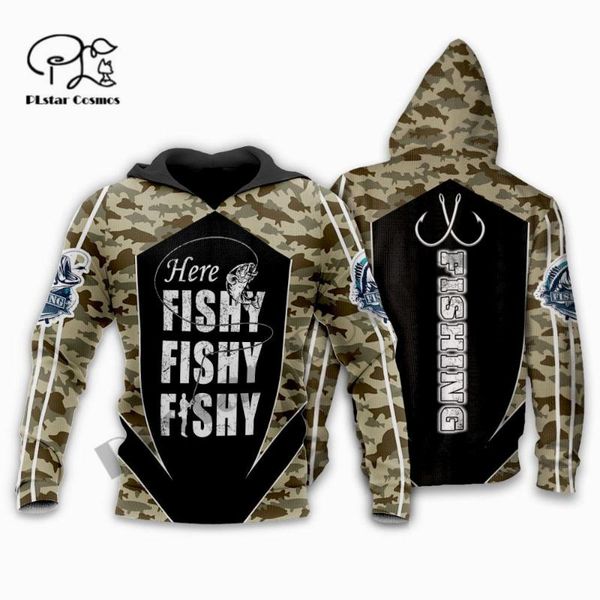 

men's hoodies & sweatshirts plstar cosmos 3dprint fishing hunting animal art unique amazing harajuku streetwear funny hoodies/sweatsh, Black