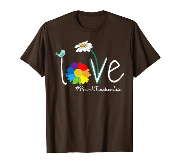 

love pre-k teacher life birds flower back to school t-shirt, White;black