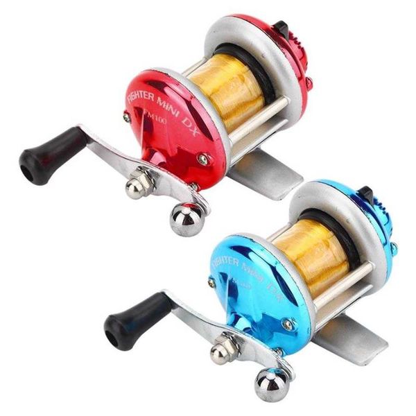 

drum fishing reel with line lure ice wheel tackle baitcasting reels