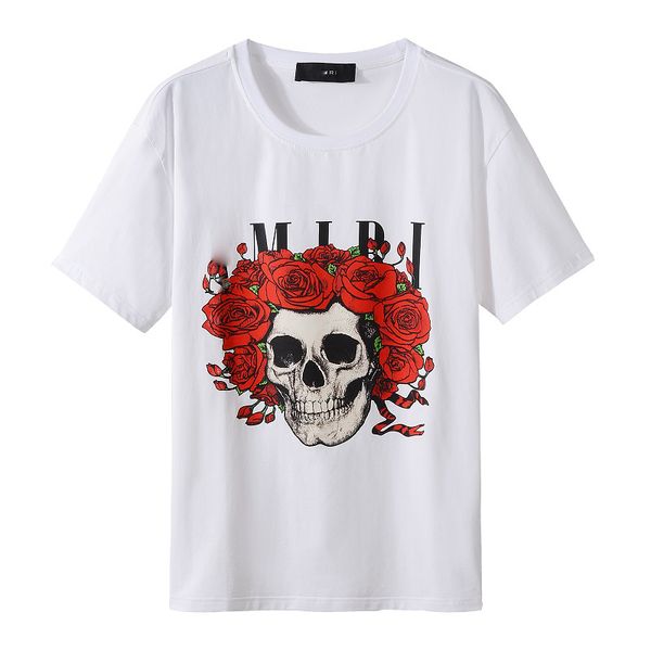 

men's jackets trendy o-neck casual letters skull print tshirt short-sleeved breathable social club outfits tee shirt homme 6uz, Black;brown